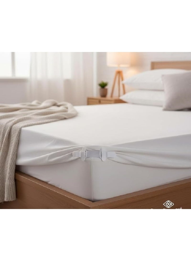 مشبك ملاية السرير – ماسك ملايات مرن – 4 قطع أحزمة في عبوة واحدة - مطاطية قابلة للتعديل لتثبيت الملاءات بإحكام على السرير - Image 3