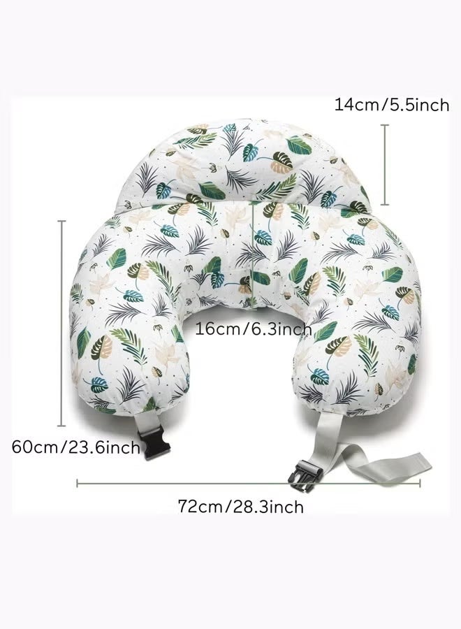 Berma Baby وسادة رضاعة آمنة للرضاعة الطبيعية - وسادة رضاعة أوسع لمزيد من الدعم للأم والطفل - رضاعة أسهل وبدون استخدام اليدين - مناسبة للجميع، غطاء وسادة قطني قابل للإزالة - Image 2