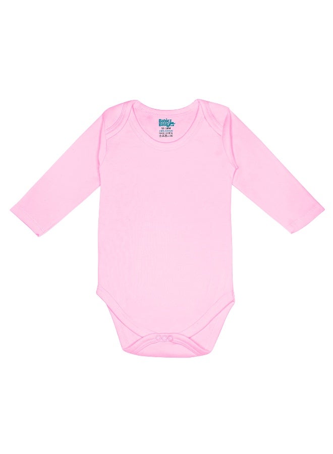 Babies Basic 100% Super Combed Cotton, Long Sleeves Romper/Bodysuit, For New Born To 24Months, Set Of 6 - Pink, Lemon, Cream  - Image 5