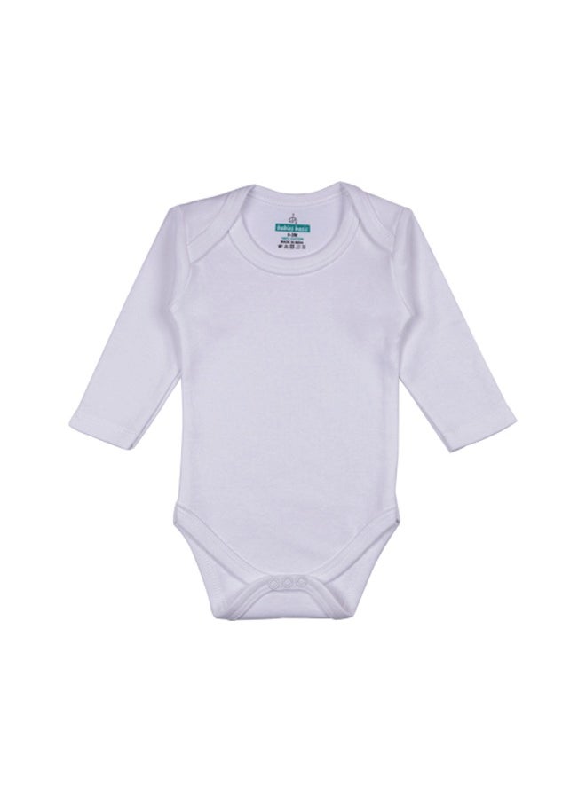 Babies Basic 100% Super Combed Cotton, Long Sleeves Romper/Bodysuit, For New Born To 24Months, Set Of 6 - Pink, Lemon, Cream  - Image 4