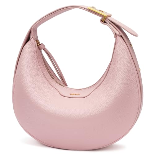 Keyli Fashionable Crossbody Shoulder Bag for Women Crescent Purse Waterproof Leather Handbags Clutch Tote Designer Bags with Adjustable Strap Pink - Image 1