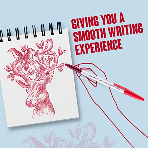 Reynolds 045 Ball Pen SET - 10 RED PENS WITH COMFORTABLE GRIP |RED BALL PENS FOR WRITING | PEN FOR STUDENTS & OFFICE STATIONERY | 0.7 mm TIP SIZE - Image 5