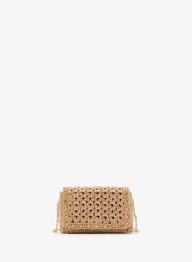 MANGO Mini natural fibre crossbody bag