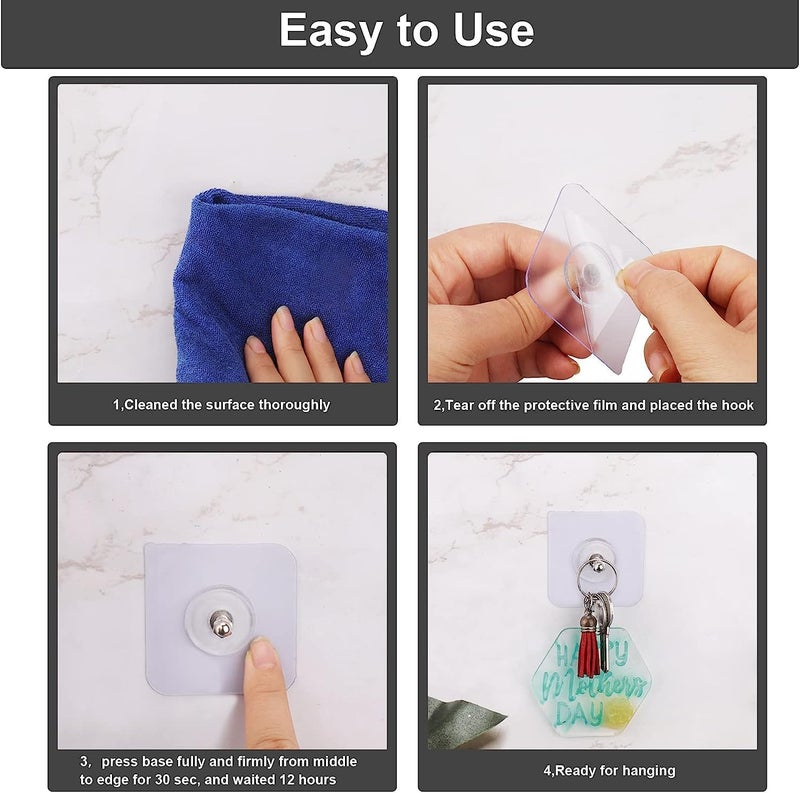 MOBDESK Super Screw for Wall Stainless Steel PVC Abs Nail Free, Non-Trace No Drilling Sticking Hooks,Waterproof Screws Hook, Adhesive Nails Wall, Hooks Without Drilling,Hook Hanging-10 Pack(K-233) - Image 3