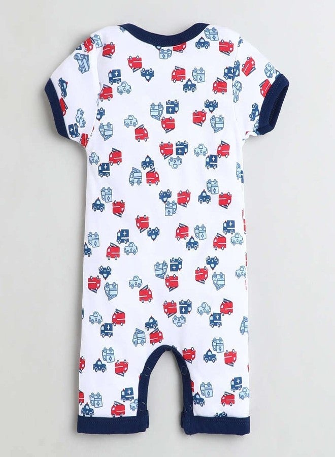 TiniBerry Half Sleeves Unisex Baby Bodysuit/Onesies/Rompers Pack of 3 (3-6 Months, Knee Lant Nevy Blue) - Image 2