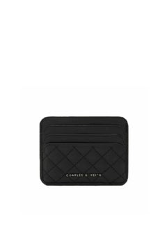 Charles & Keith حامل بطاقات مبطن متعدد الفتحات - أسود  - Image 1
