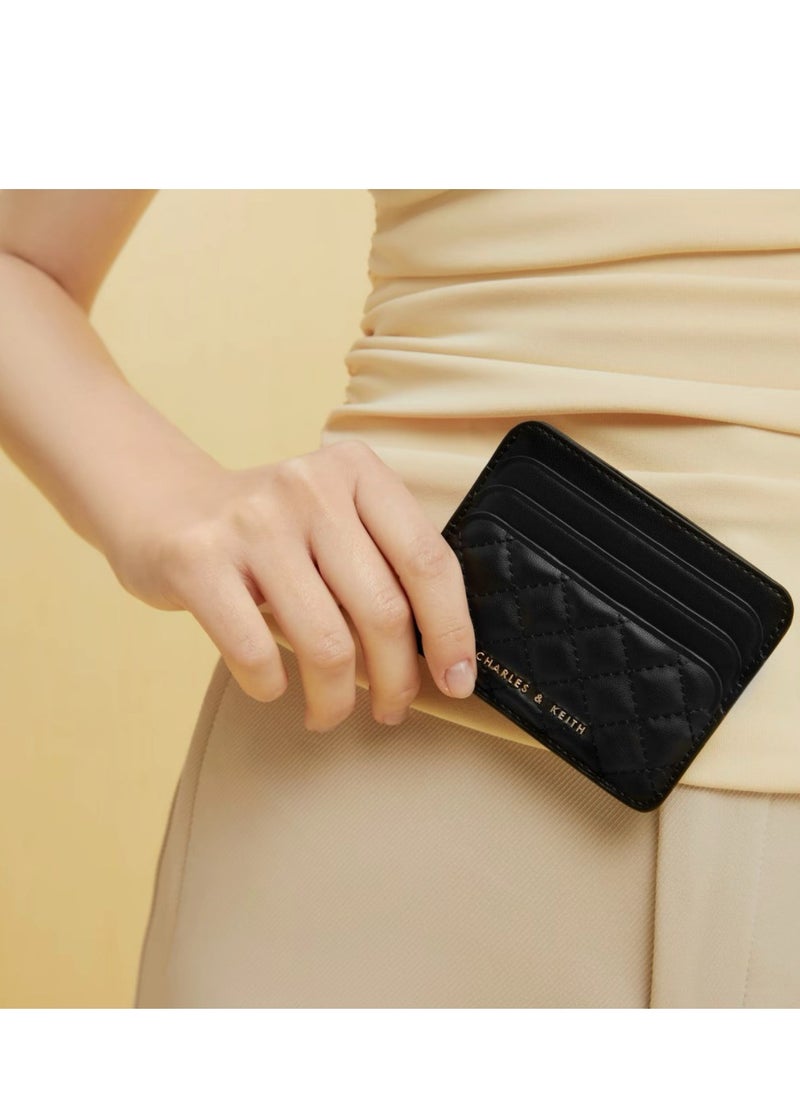 Charles & Keith Quilted Multi-Slot Card Holder - Black  - Image 2