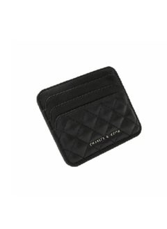 Charles & Keith حامل بطاقات مبطن متعدد الفتحات - أسود  - Image 3