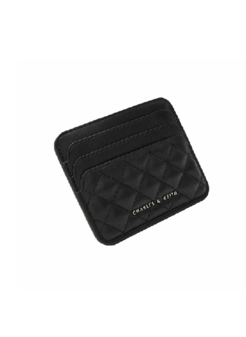Charles & Keith Quilted Multi-Slot Card Holder - Black  - Image 3