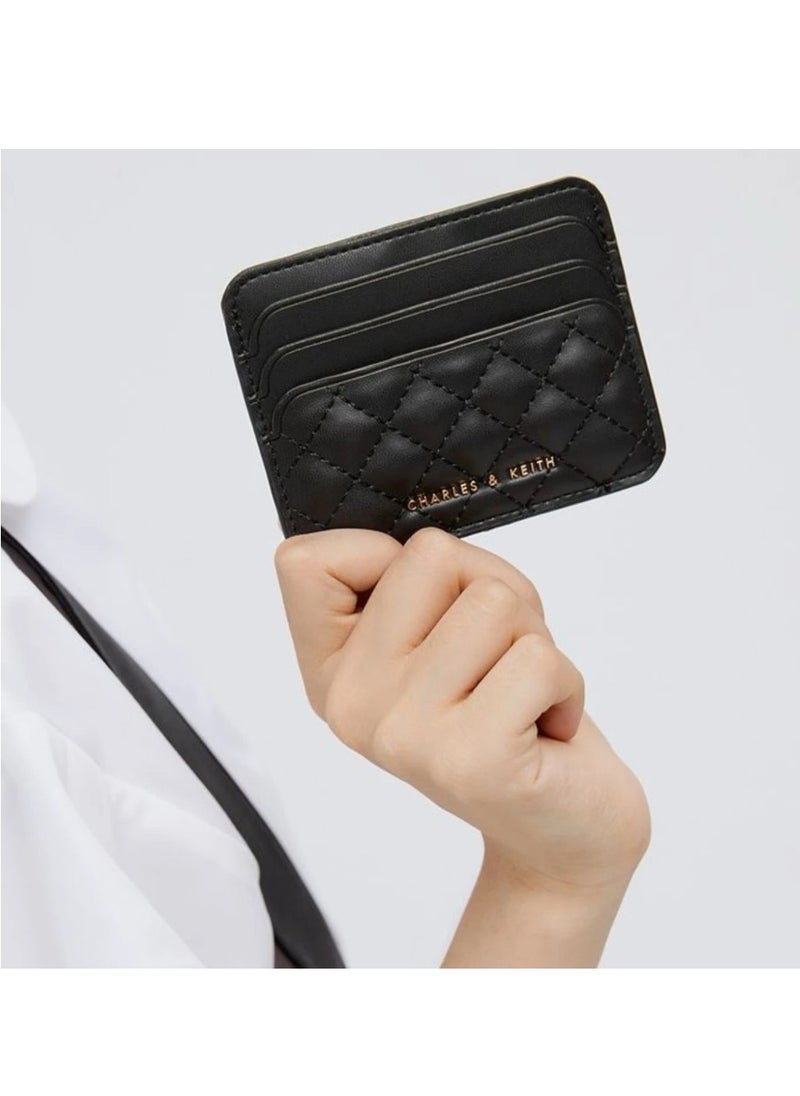 Charles & Keith Quilted Multi-Slot Card Holder - Black  - Image 4