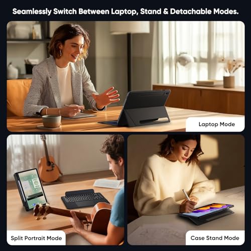doqo for Samsung tab S10 Ultra/S9 Ultra/S8 Ultra 14.6 inch Keyboard case Detachable with Trackpad Backlight S Pen Holder Wireless Black - Image 3