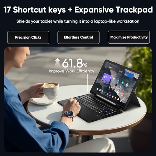 doqo for Samsung tab S10 Ultra/S9 Ultra/S8 Ultra 14.6 inch Keyboard case Detachable with Trackpad Backlight S Pen Holder Wireless Black - Image 4