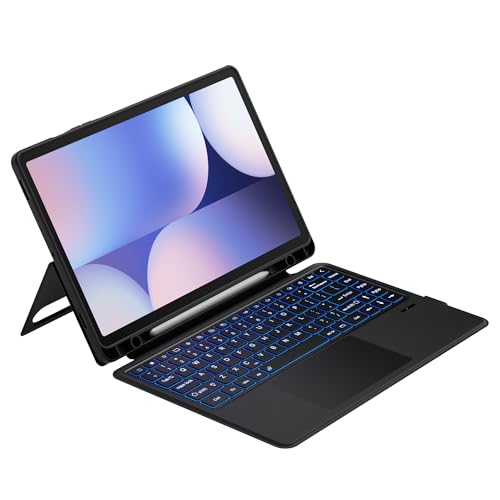 doqo for Samsung tab S10 Ultra/S9 Ultra/S8 Ultra 14.6 inch Keyboard case Detachable with Trackpad Backlight S Pen Holder Wireless Black - Image 1