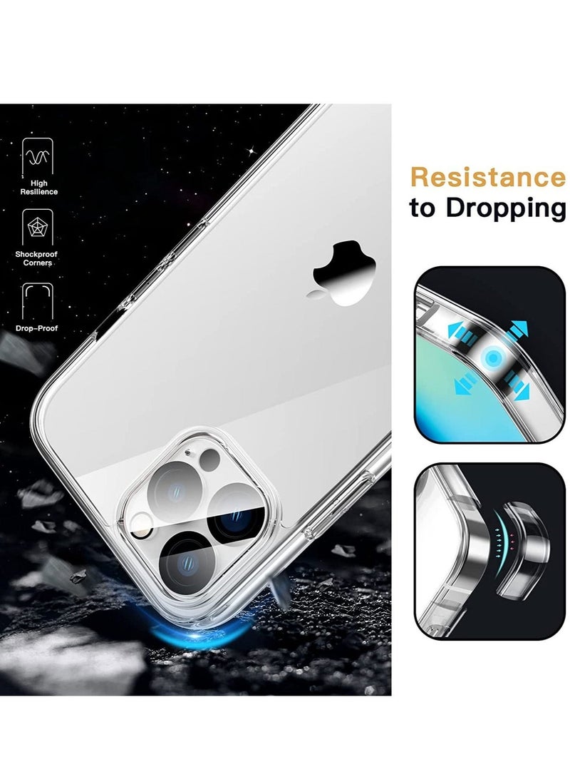 [3 in 1] Case for iPhone 12 Pro Max 6.7-Inch, with 2-Pack Screen Protector and Camera Lens Protector, Non-Yellowing Shockproof Bumper Phone Cover, Full Coverage Tempered Glass Film (Clear) - Image 3