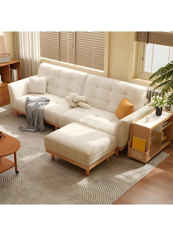 Comfynest Comfynest Contemporary Tufted Corduroy Sofa In Off-White  - Image 4