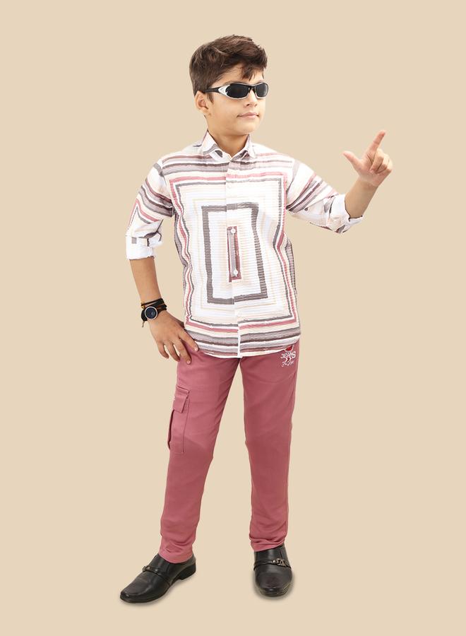 Ts Trends Printed Buttoned Shirt and Pant Set - Image 1