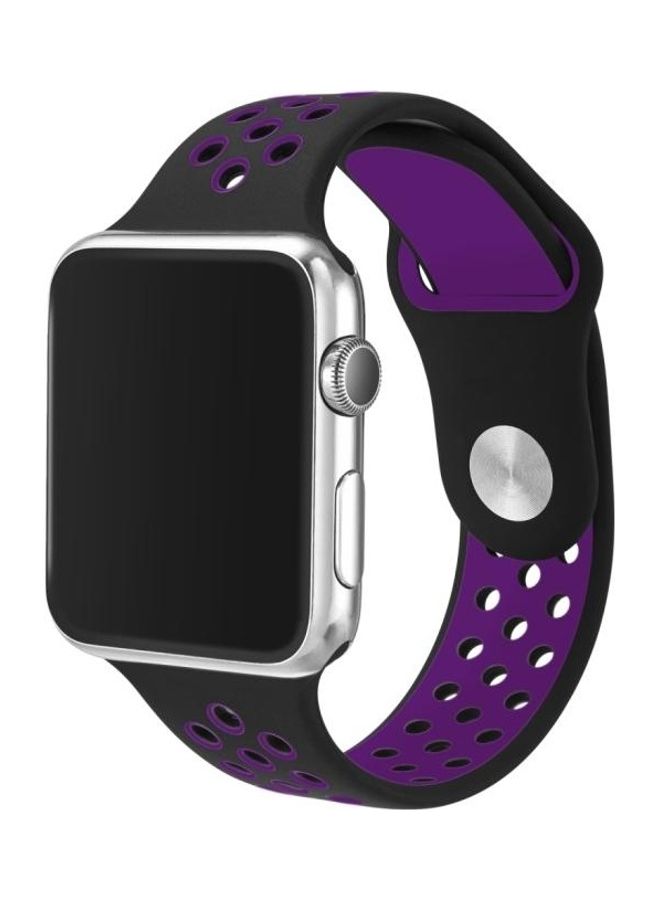 BGM Replacement Watchband for Apple Watch Series 1/2/3/4/5/6/SE 40mm/38mm Black/Purple - Image 4