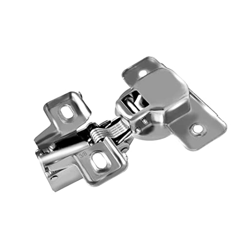Berta 4 Pack, 3/8" Overlay Hinges, 45mm Stainless Steel Quiet 3D Soft Close Concealed for Face Frame Door ＆ Frameless Door, 105° Open Angle Kitchen Replacement, Self Closing Hidden, Satin Nickel - Image 5