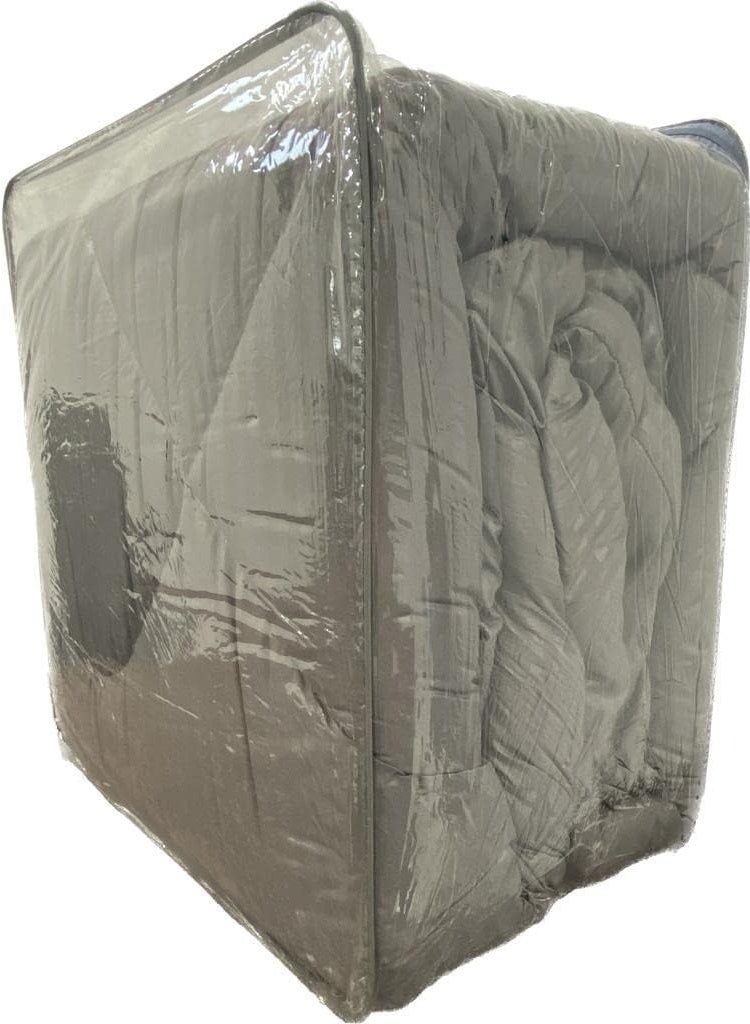 4 Pieces Bedding Comforter Set, 220 X 240 cm - 250 GSM 3-Pcs Solid Quilted Bed Set, Polyster Fabric - 1 Comforter, 1 Flat Sheet and 2 Pillow Cover, Grey - Image 2