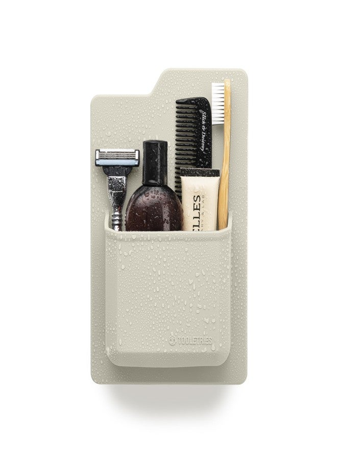 TOOLETRIES The James Organizer - Silicone Toiletry Holder, Shower & Bathroom Accessory - Features Silicone-Grip Technology, Removable & Reusable - Sand - Image 1