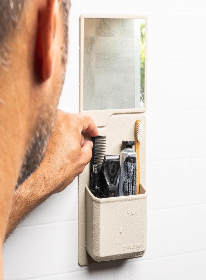 TOOLETRIES The James Organizer - Silicone Toiletry Holder, Shower & Bathroom Accessory - Features Silicone-Grip Technology, Removable & Reusable - Sand - Image 4
