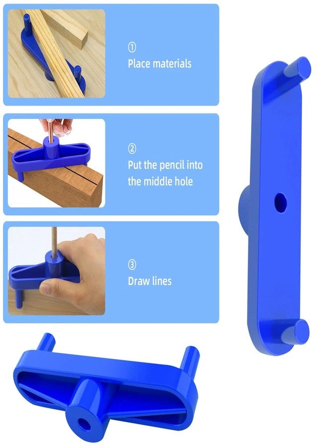TorSor 2 Pack Center Scribe Line Locator Scriber Center Finder Marker Positioner Positioning Ruler Scribing Gauge Centerline Measuring Tool for Woodworking Wooden DIY - Image 3