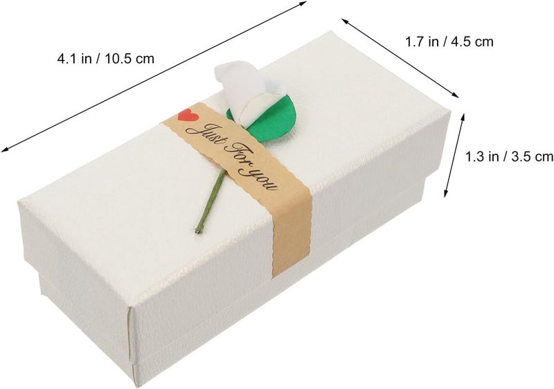 EXAOMBLE 6pcs Lipstick Wrapping Boxes with Sponge Lining and Elegant Lily Decor White Paper Lipstick Containers for Women Valentine’s Day Packaging - Image 2