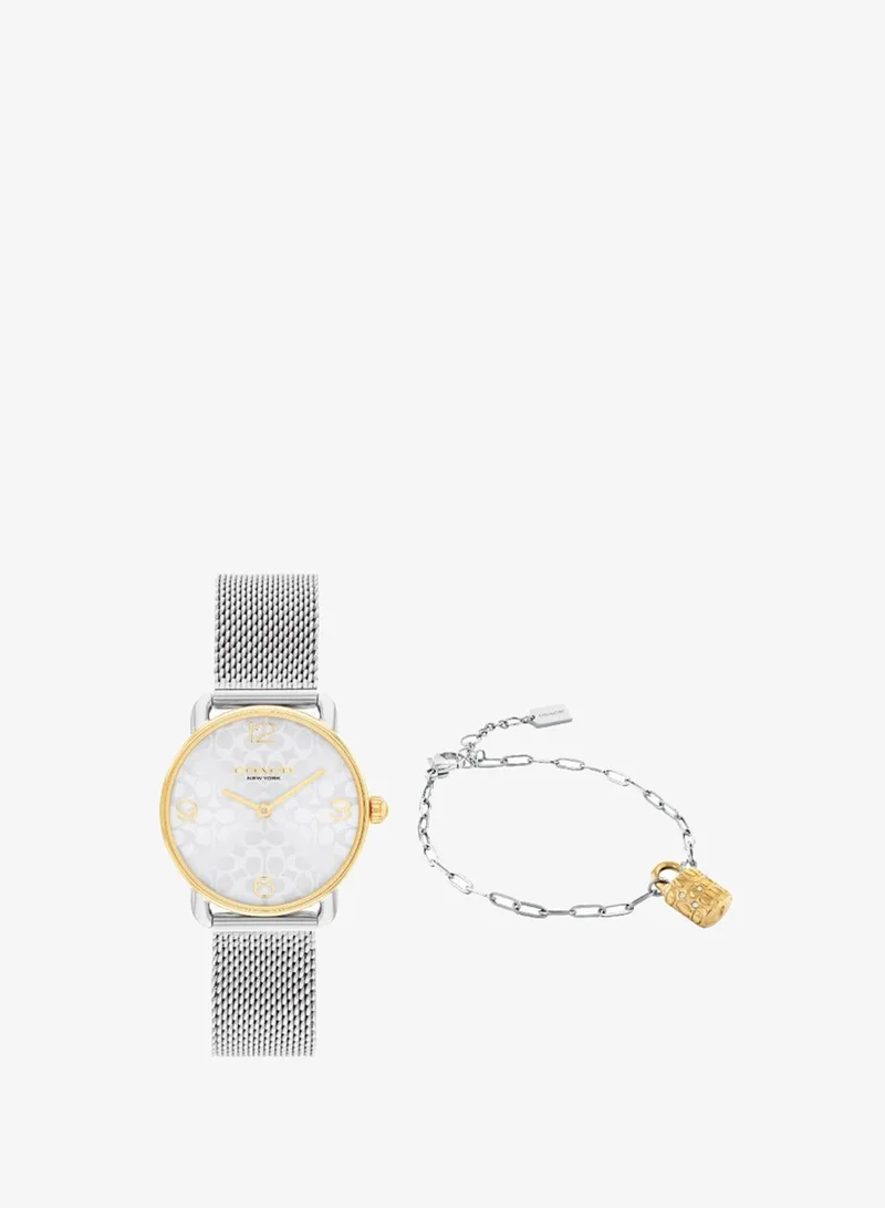 COACH 2-Hand Elliot Collection Quartz Movement Watch For Women With Silver Stainless Steel Bracelet - 14000115
