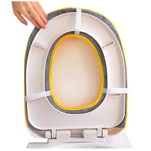 ZURATO Toilet Seat Cover Pads, Soft Thicker Warmer Washable Toilet Seat Cushion Mat Winter, Toilet Seat Cover Pads (Multi Design & Colour, Medium Size: 43 x 36cm) - Image 3