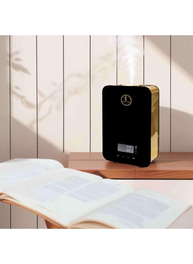 سينتا فلورا موزع الروائح SCENTA FLORA Scent Cube لغرف النوم والممرات بتغطية تصل إلى 300 متر مكعب، موزع صغير الحجم يتم التحكم فيه عبر البلوتوث مع سعة زيت 180 مل وحلول طاقة مرنة (أسود) - Image 2