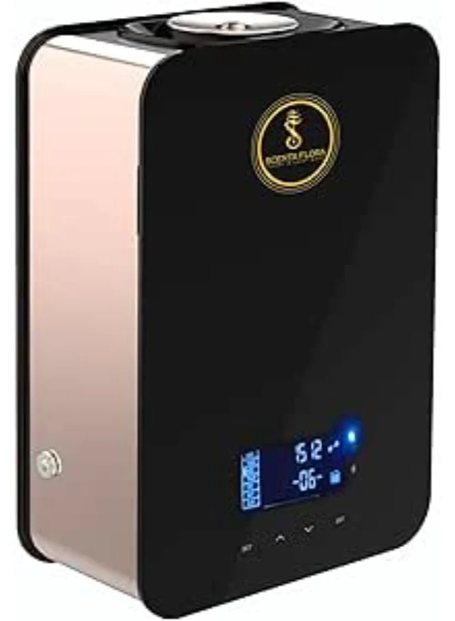 سينتا فلورا جهاز نشر الروائح SCENTA FLORA Scent Cube لغرف النوم والممرات - تغطية تصل إلى 300 متر مكعب - جهاز مدمج يتم التحكم فيه عبر البلوتوث، بسعة زيت 180 مل وخيارات طاقة مرنة (لون أسود)