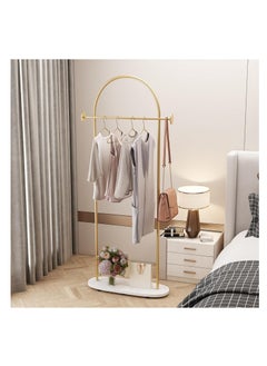 Y&D Gold Clothing Rack with Marble Base, Modern Gold Coat Racks Freestanding with 2 Hooks, Heavy Duty Clothes Rack, Coat Rack Stand for Entryway, Bedroom, Living Room, Boutiques  - Image 3