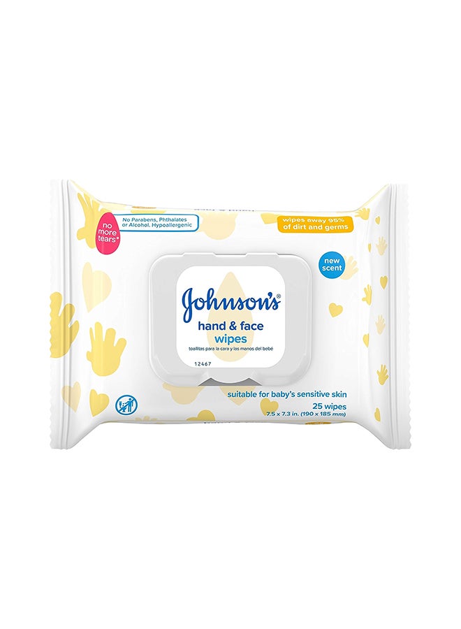 Johnson's 25- Pieces Hand And Face Baby Sanitizing Cleansing Wipes - Image 1