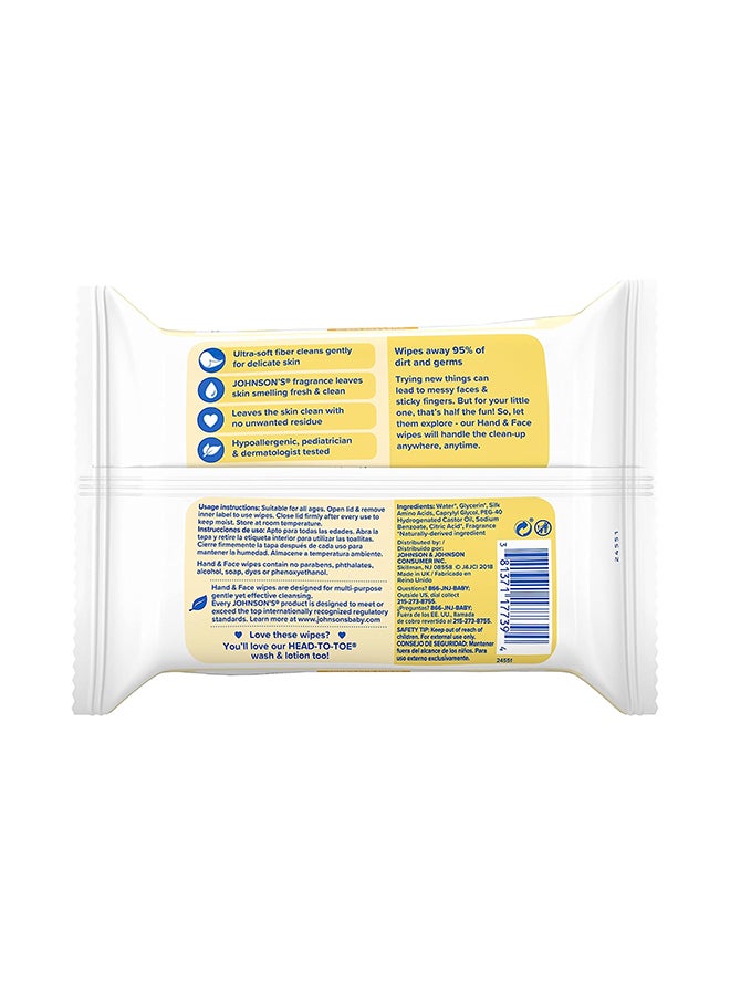 Johnson's 25- Pieces Hand And Face Baby Sanitizing Cleansing Wipes - Image 2