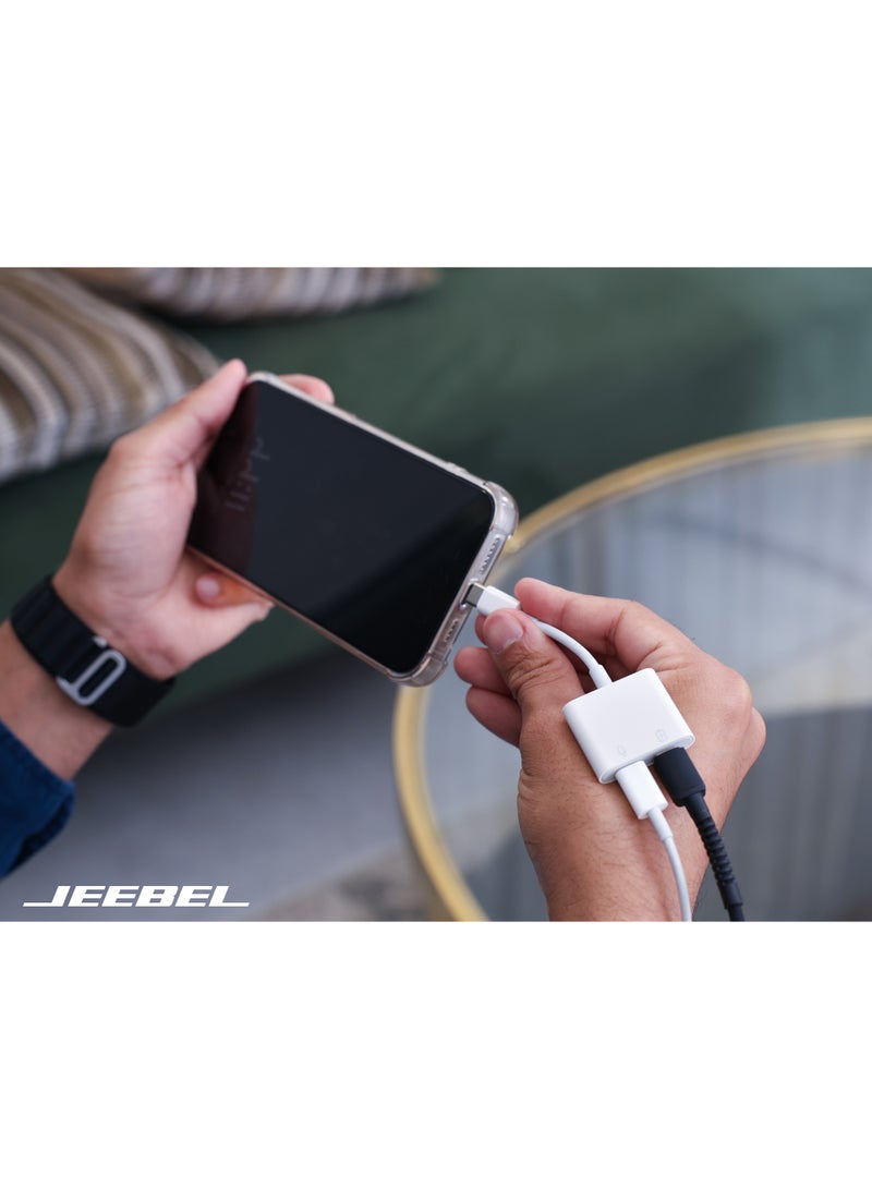 جيبيل محول USB-C ثنائي 2 في 1 مع منفذ سماعة USB-C ومنفذ شحن USB-C بسرعة ثابتة، معتمد من أبل ومتوافق مع جميع الأجهزة الحديثة بمدخل تايب سي - Image 4