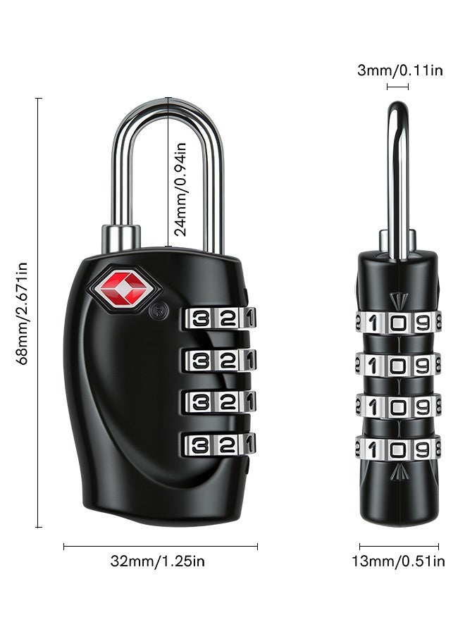 Tersely [2 Pack] TSA Approved Luggage Combination Locks, 4 Digit Combination Padlock with Alloy Body TSA Lock for Travel Bag, Suit Case, Lockers, Gym, Bike Locks or Other - Image 2