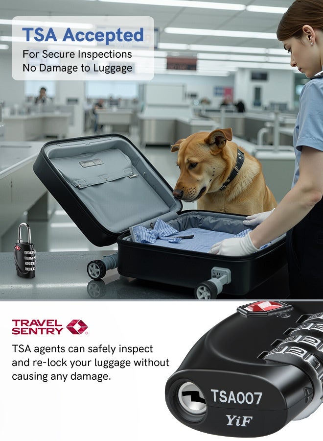 Tersely [2 Pack] TSA Approved Luggage Combination Locks, 4 Digit Combination Padlock with Alloy Body TSA Lock for Travel Bag, Suit Case, Lockers, Gym, Bike Locks or Other - Image 4