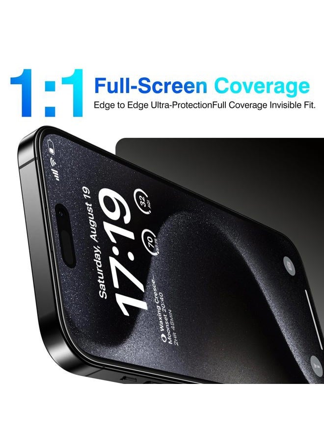 EZ-GLAZ 4 Pack for iPhone 15 Pro Screen Protector [6.1"] With 2 Pack Camera Lens Protector, 9H+ Hardness 12FT Military Grade Shatterproof Scratch Resistant Durable Tempered Glass Film with Flawless - Image 3