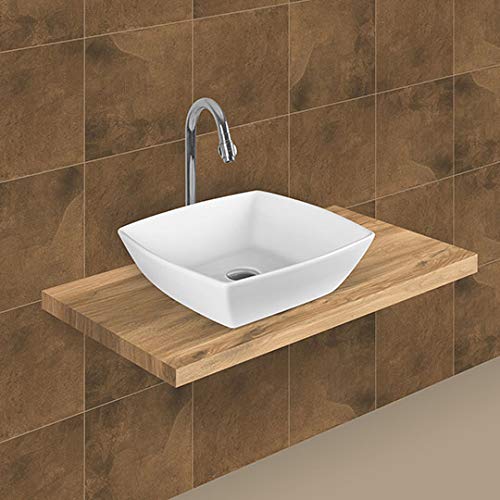 SENISTO حوض غسيل سيراميك SENISTO الأحدث للكونترتوب وحوض الحمام 16 × 16 × 5 بوصة - Image 2