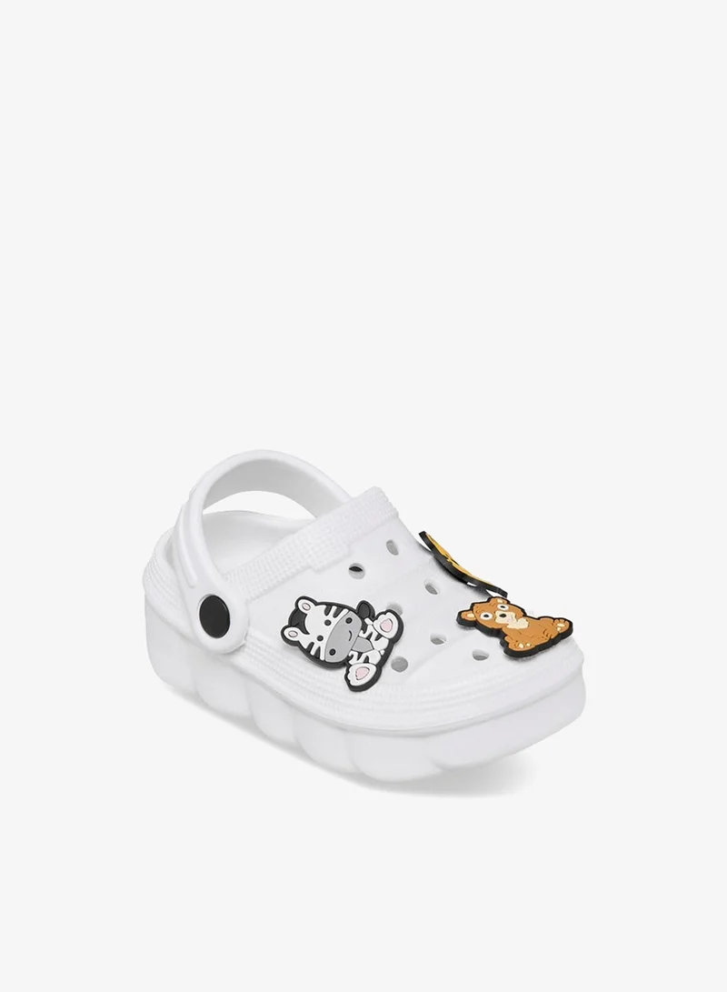 Aqua Jibbitz Accent Clogs with Backstrap