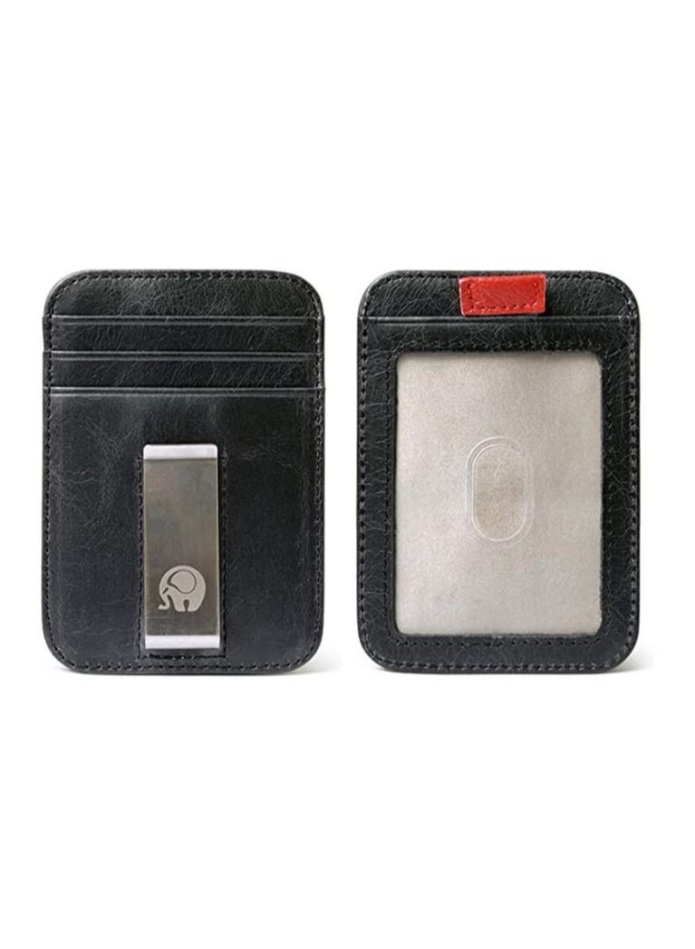 كابتن تيك محفظة صغيرة ، محفظة جلدية رفيعة للرجال والنساء ، محفظة حامل بطاقات الائتمان ، محفظة جيب أمامية بحجب RFID هدية للزوج والأب والزوجة والصديق. - Image 3