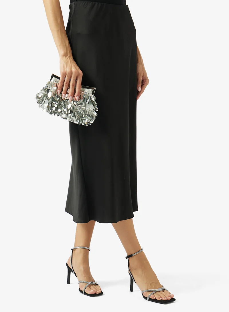 Ella Limited Edition Mid Heel Rhinestone Silver Detail Sling Back Heels