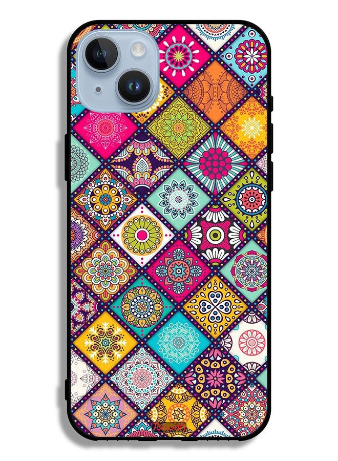 Tolwak جراب حماية لجهاز Apple iPhone 14 Plus بنمط مربعات ماندالا - Image 2