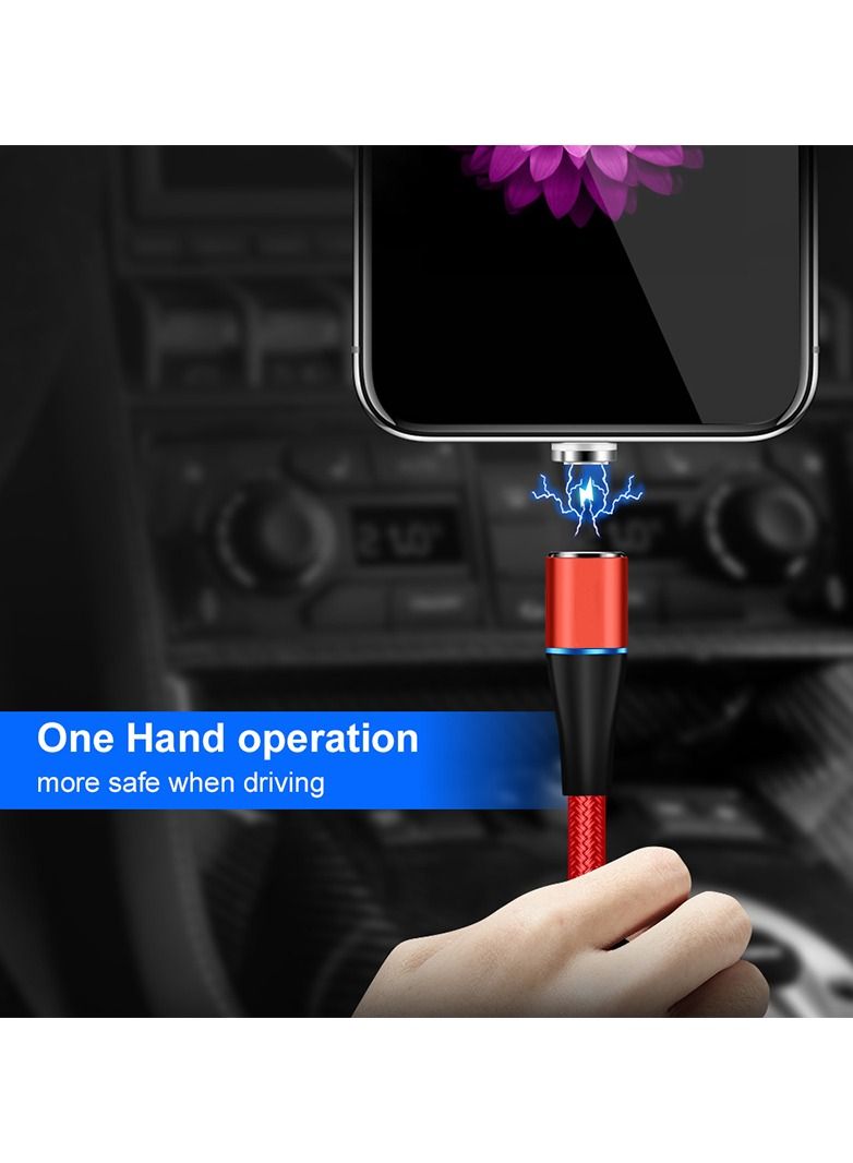 3 in 1 Magnetic Charging Cable 3A Fast Charging Compatible with Micro USB Type C and Lightning - Image 4