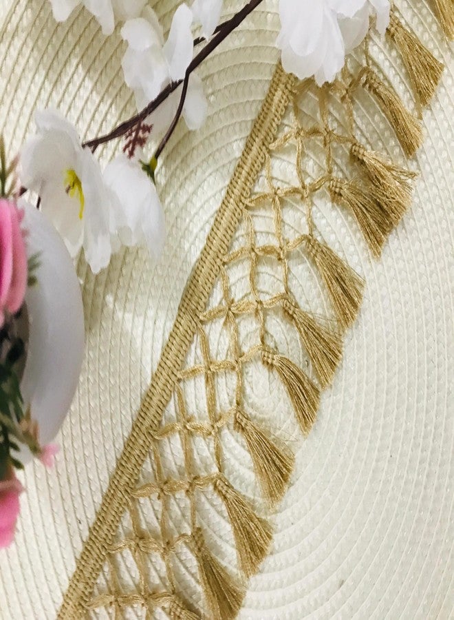 PREMDAS LACES Tassel Latkan Hanging,Fringe Jhallar Laces and Border Material Zhallar Dresses,Blouse,Dupatta,Sari,Choli,Chunni,Sarees,Lehenga,Suits,Curtains,9 Meters (Gold) - Image 4