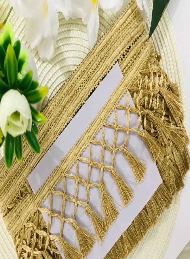 PREMDAS LACES Tassel Latkan Hanging,Fringe Jhallar Laces and Border Material Zhallar Dresses,Blouse,Dupatta,Sari,Choli,Chunni,Sarees,Lehenga,Suits,Curtains,9 Meters (Gold) - Image 1