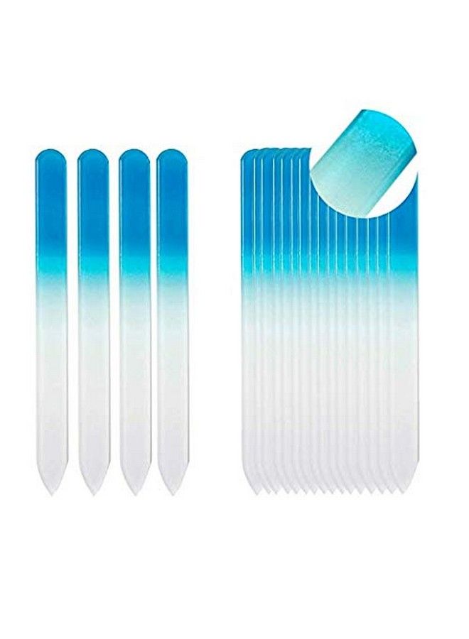 SIUSIO 40 Pack Professional Czech Crystal Glass Nail Files Double Sided Etched Surface Files Gradient Rainbow Color For Acrylic Nail Emery Boards & Buffer (Pink&Blue) - Image 3