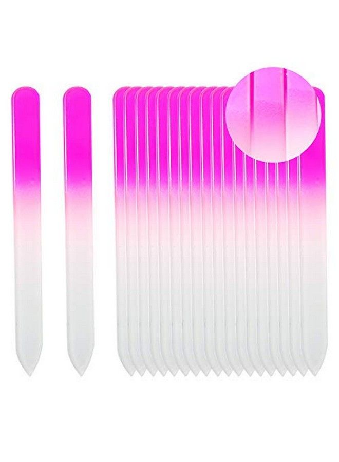 SIUSIO 40 Pack Professional Czech Crystal Glass Nail Files Double Sided Etched Surface Files Gradient Rainbow Color For Acrylic Nail Emery Boards & Buffer (Pink&Blue) - Image 4