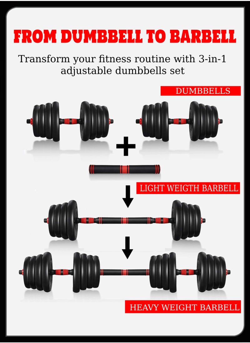 Toshionics - 30Kg Multipurpose Adjustable Dumbbell Set Gym Equipment For Your Full Body Cardio And Strength Training Workout Also Space Efficient Fitness Equipment For Home Workout - Image 1