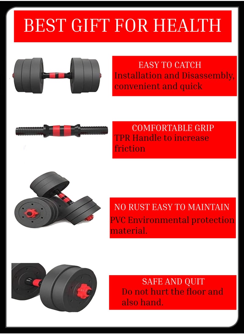 Toshionics - 30Kg Multipurpose Adjustable Dumbbell Set Gym Equipment For Your Full Body Cardio And Strength Training Workout Also Space Efficient Fitness Equipment For Home Workout - Image 1